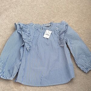 Crewcuts Blue and White Striped Blouse